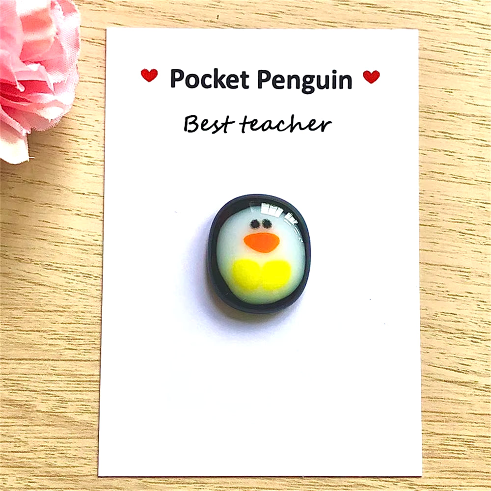 A Little Pocket Penguin Hug Keepsake Ornament Cute Christmas Gift with Small Message Card Social Present Party Decoration