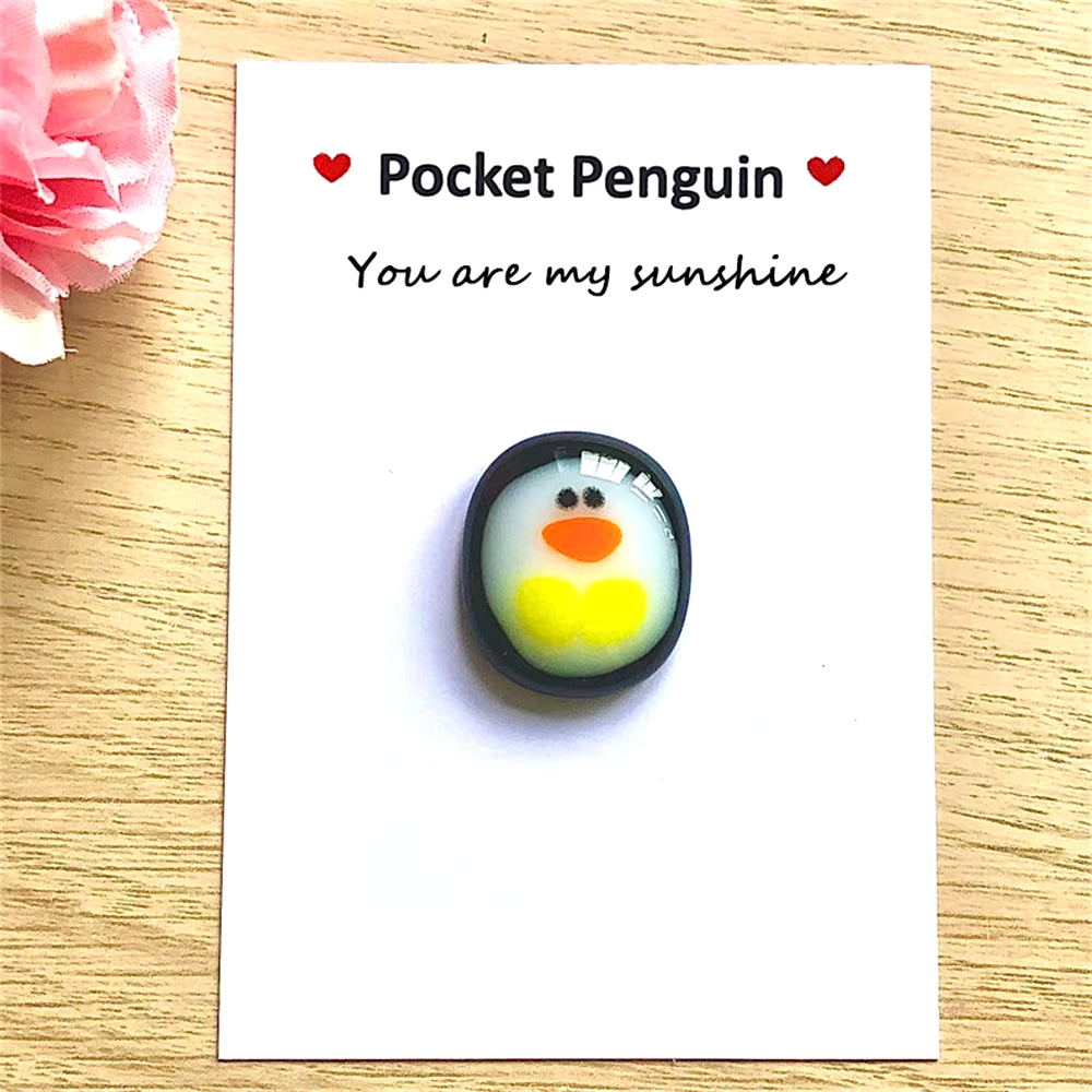 A Little Pocket Penguin Hug Keepsake Ornament Cute Christmas Gift with Small Message Card Social Present Party Decoration