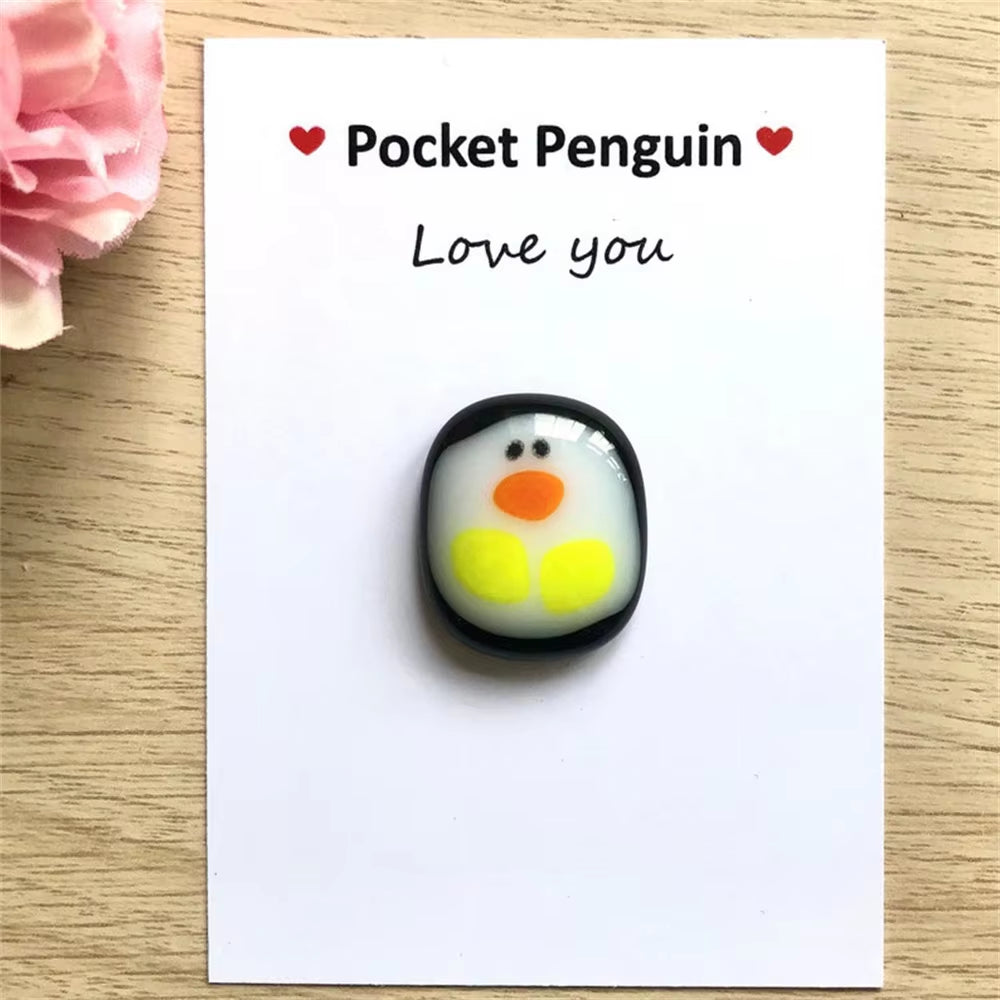 A Little Pocket Penguin Hug Keepsake Ornament Cute Christmas Gift with Small Message Card Social Present Party Decoration