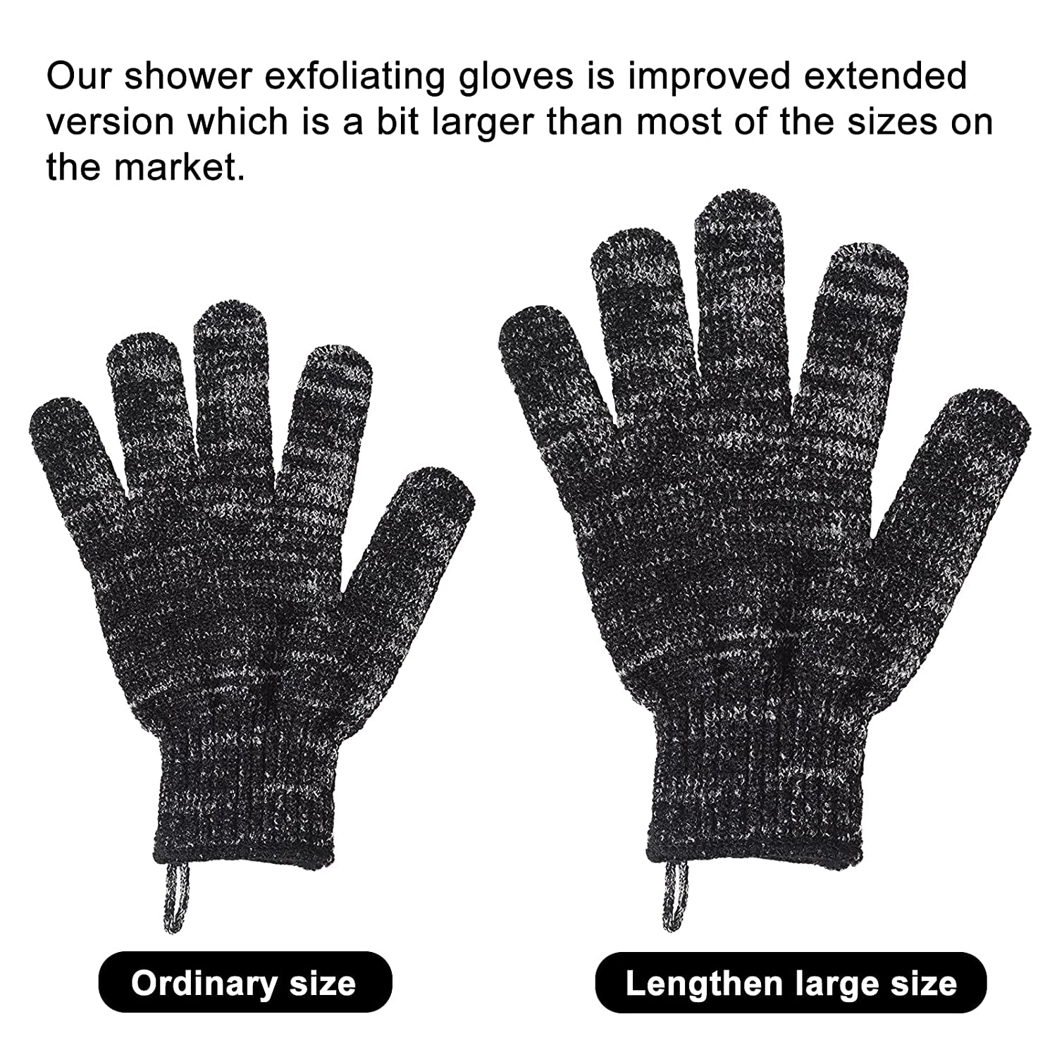 Organic antibacterial Bamboo Charcoal Exfoliating shower gloves 