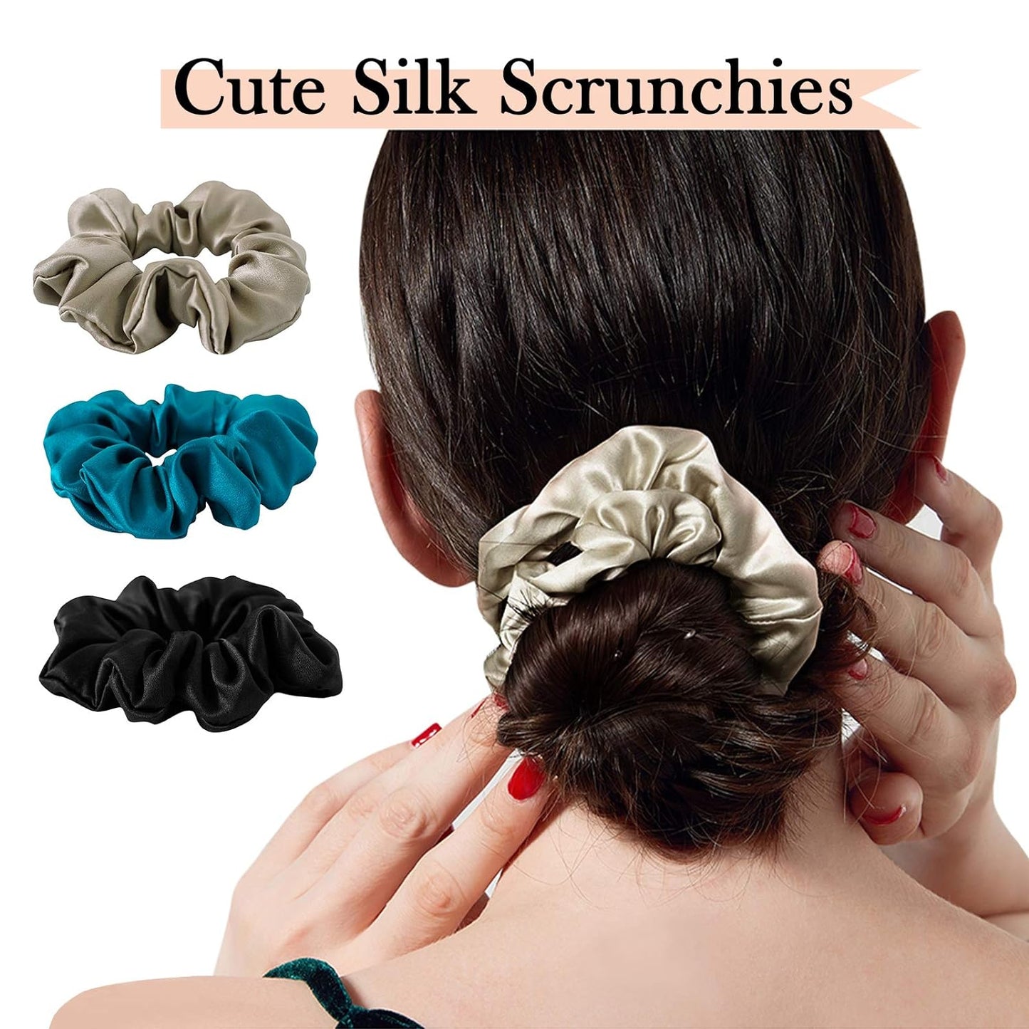 Premium 100% mulberry silk scrunchies 