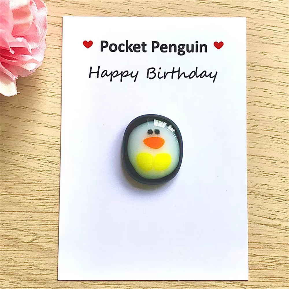 A Little Pocket Penguin Hug Keepsake Ornament Cute Christmas Gift with Small Message Card Social Present Party Decoration