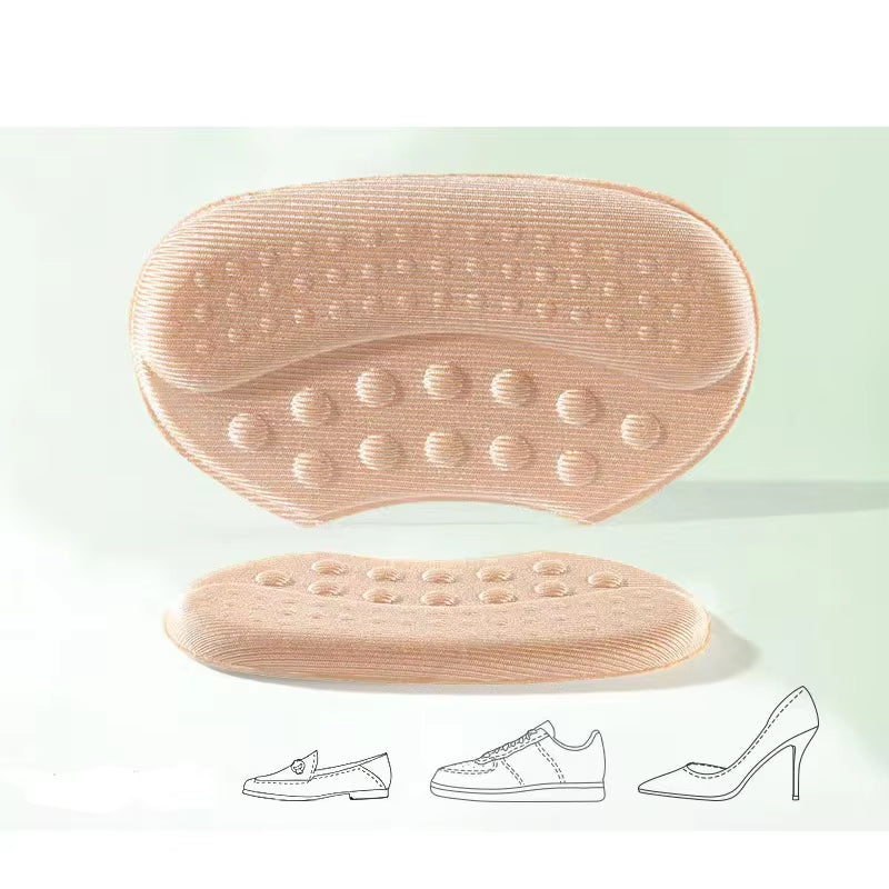 2PCS Heel Stickers Half Insoles for Women Foot Heel Pad Sports Shoe High Heels Back Sticker Pain Relief Protector Cushion Insole