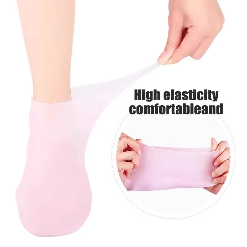 1Pair Silicone Foot Care Socks anti Cracking Moisturizing Gel Elastic Socks DIY Foot Mask Cracked Dead Skin Remove Pedicure Tool