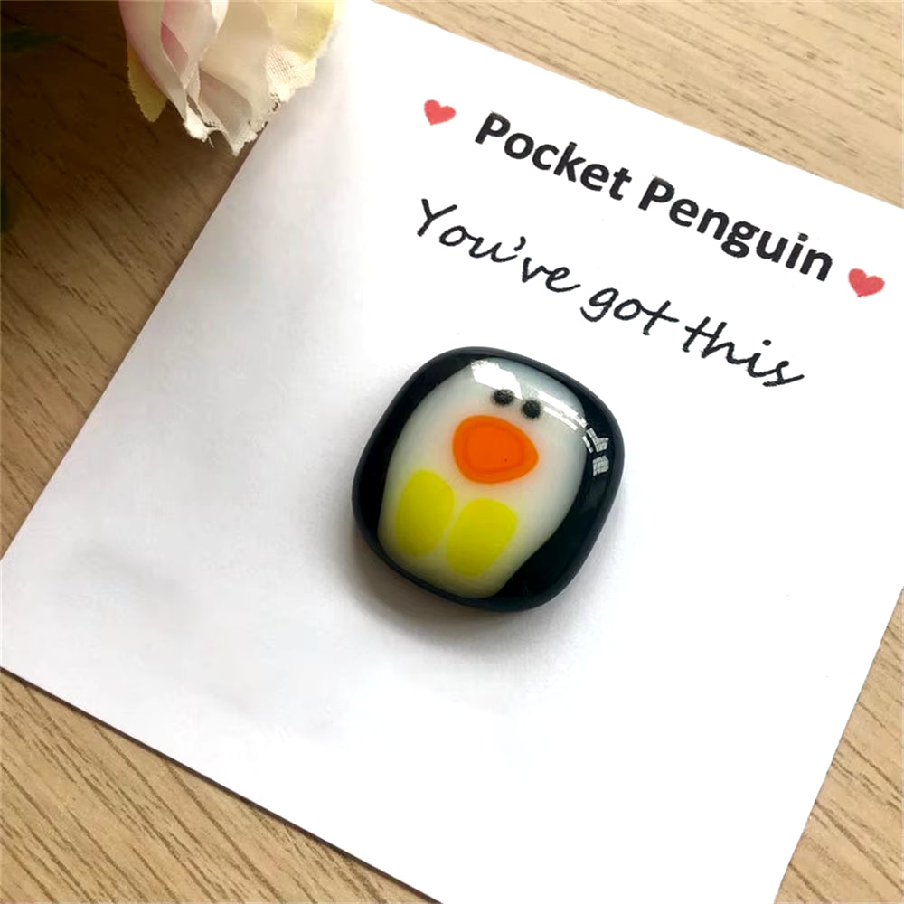 A Little Pocket Penguin Hug Keepsake Ornament Cute Christmas Gift with Small Message Card Social Present Party Decoration