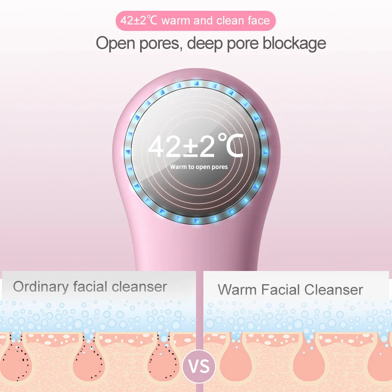 Facial Cleansing Brush Ddevice Face Scrubber Waterproof Face Scrub Brush Electric Silicone Face Scrubber Cleanser Brush