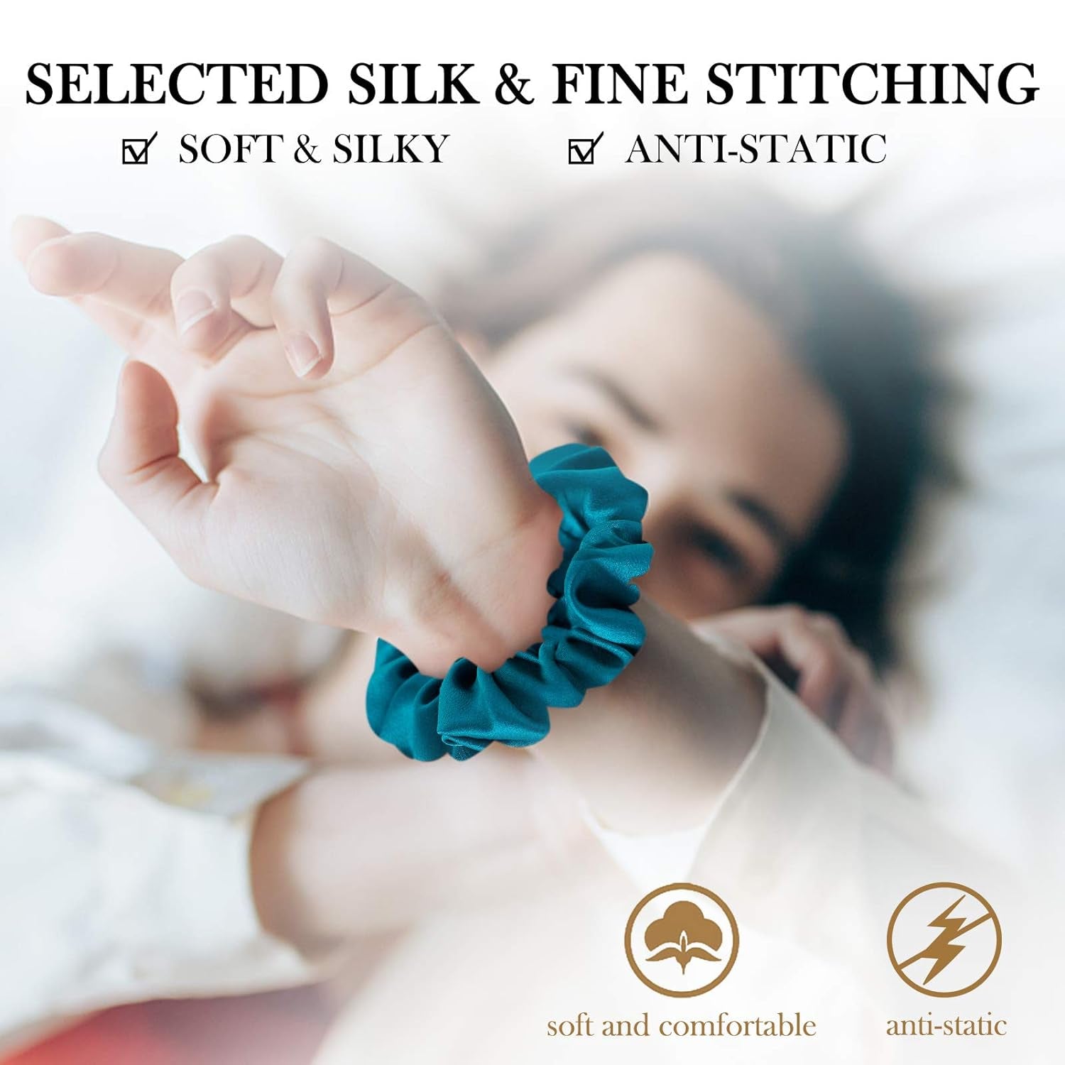 Premium 100% mulberry silk scrunchies 