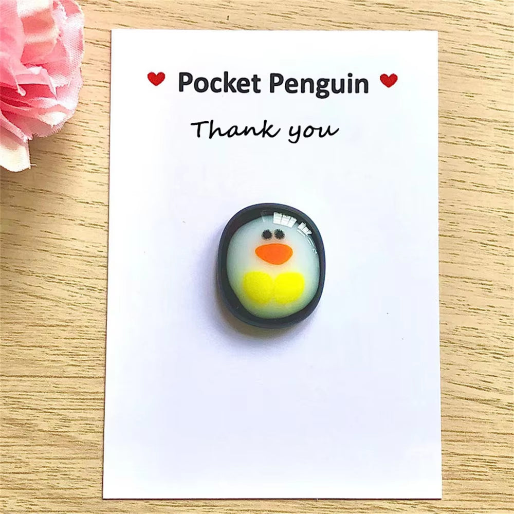 A Little Pocket Penguin Hug Keepsake Ornament Cute Christmas Gift with Small Message Card Social Present Party Decoration